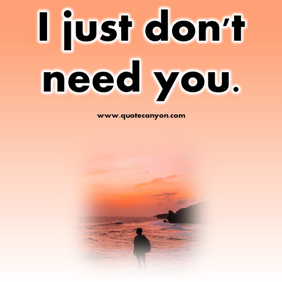 Short sad quotes - I just don't need you