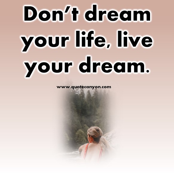 short meaningful quotes- Don’t dream your life, live your dream