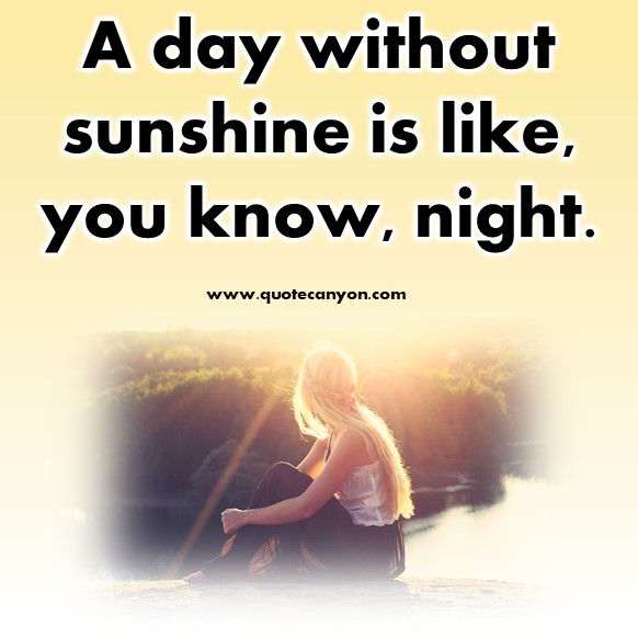 short powerful quotes - A day without sunshine is like, you know, night