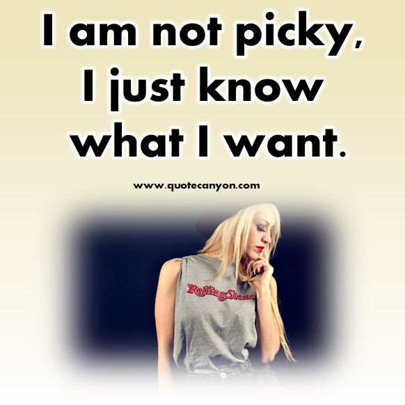 short quotes about love - I am not picky, I just know what I want