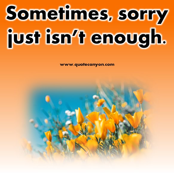 short sad quotes - Sometimes, sorry just isn’t enough